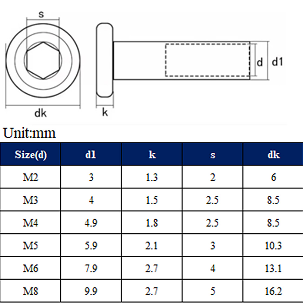 Deck Screw Stainless - 黒色304ステンレス鋼製面取りフラットヘッド六角ソケットバレルナット M2 M3 M4 M5 M6