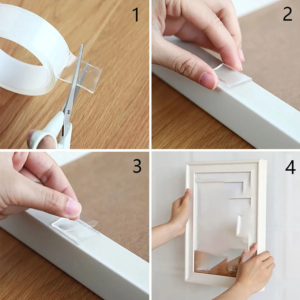 Home Improvement Tools - ナノテープ ダブル強力透明 再利用可能 防水 1m 2m