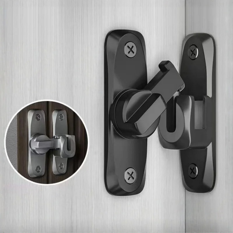 Home Improvement Group - 90/180 度フリップドアロック盗難防止スライドドアラッチ小型ゲートハードウェア亜鉛合金セキュリティボルト調整可能なデューティロックプロ