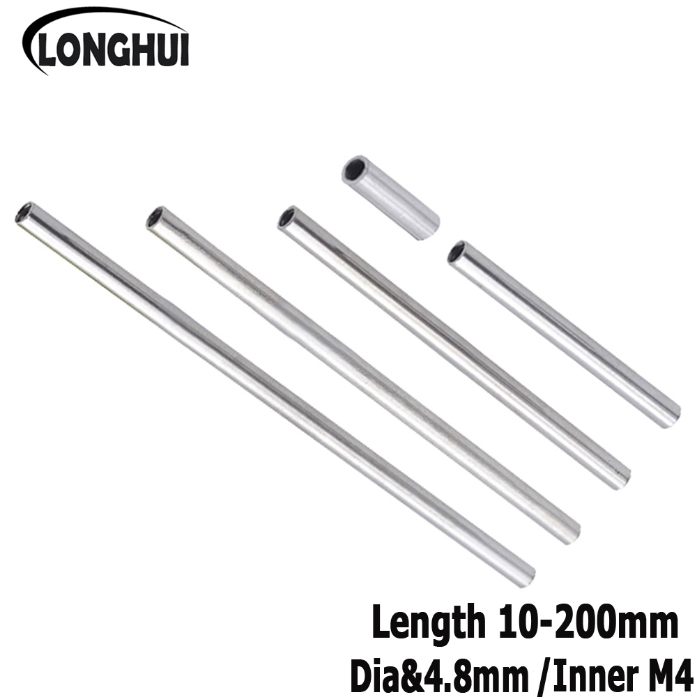 Home Improvement Years - M4 内ネジ中空ストレートパイプナット クロムメッキ鉄中空ロッド 内側ワイヤー付き 照明アクセサリー ホームセンター用