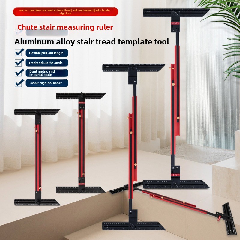 アルミニウム合金階段定規、高精度階段測定定規、家の改善のため - Home Improvement Tools のレビューと価格