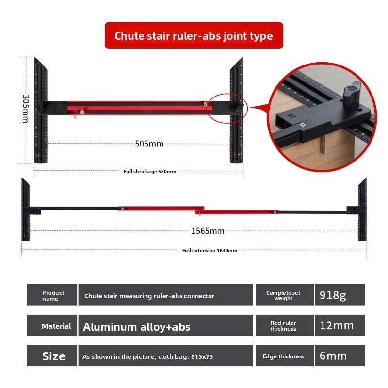 アルミニウム合金階段定規、高精度階段測定定規、家の改善のため - Home Improvement Tools のレビューと価格