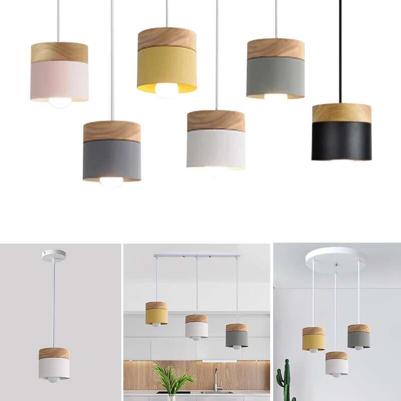 北欧シンプル LED E27 ペンダントライトモダンマカロン - Home Improvement Years のレビューと価格