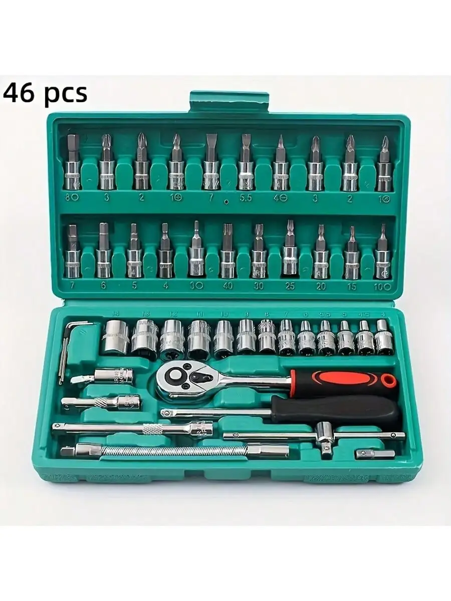 46ピース 1/4インチ ドライブソケットラチェットレンチセ - Home Improvement Tools のレビューと価格