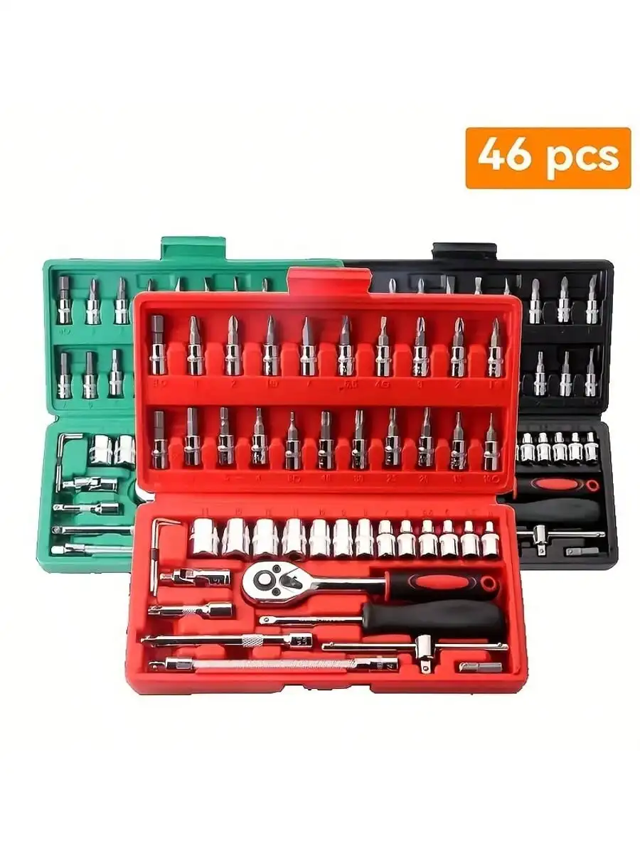 46ピース 1/4インチ ドライブソケットラチェットレンチセ - Home Improvement Tools のレビューと価格