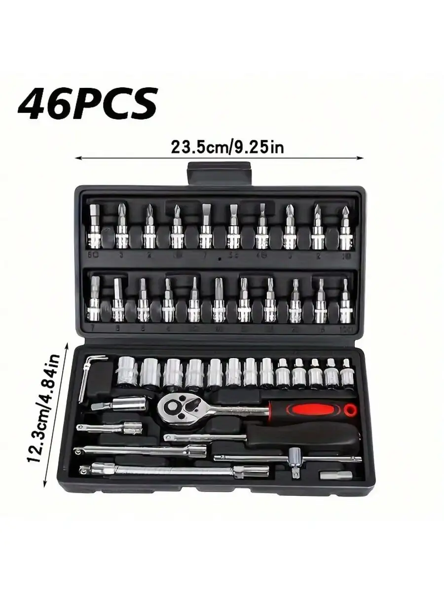 46ピース 1/4インチ ドライブソケットラチェットレンチセ - Home Improvement Tools のレビューと価格